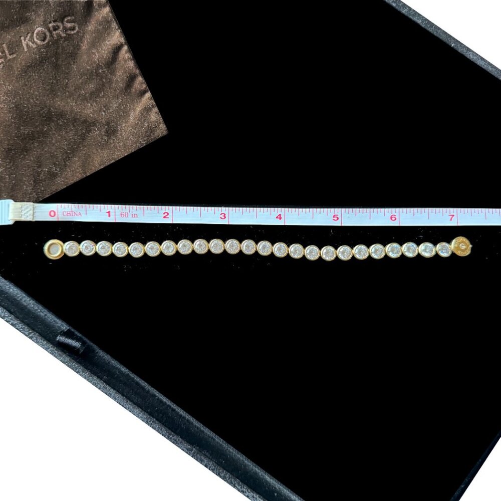 Michael Kors Gold Park Ave Tennis Crystal Bracelet - Picture 8 of 8